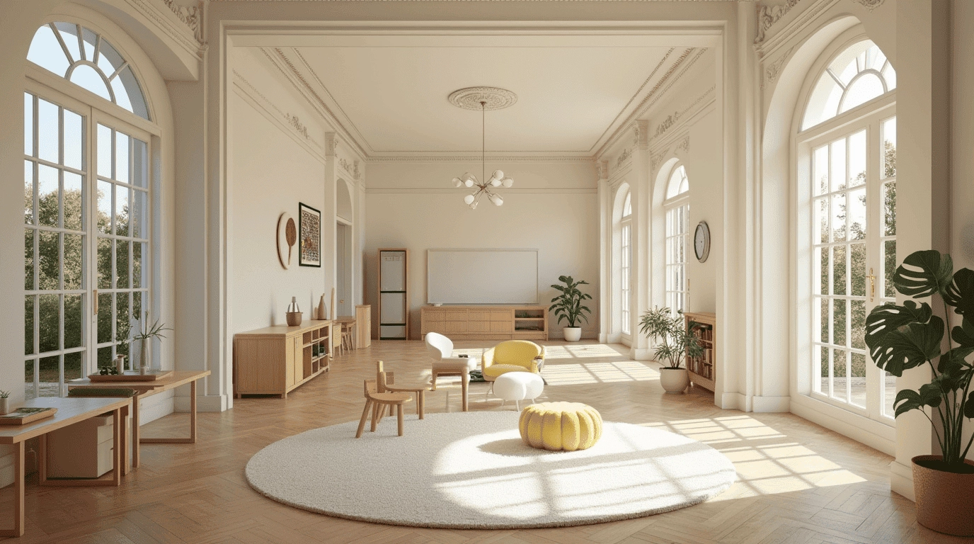 Дизайн проект детский лагерь в стиле неоклассика