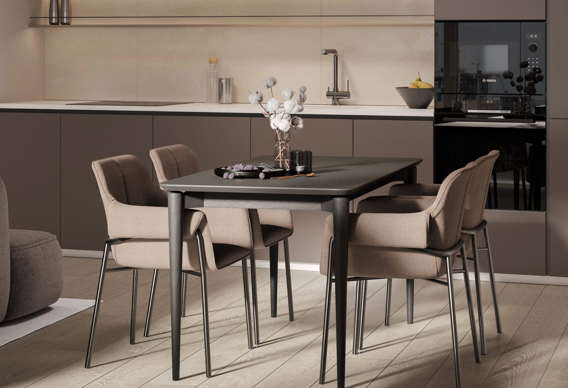 Дизайн проект кухни в стиле минимализм