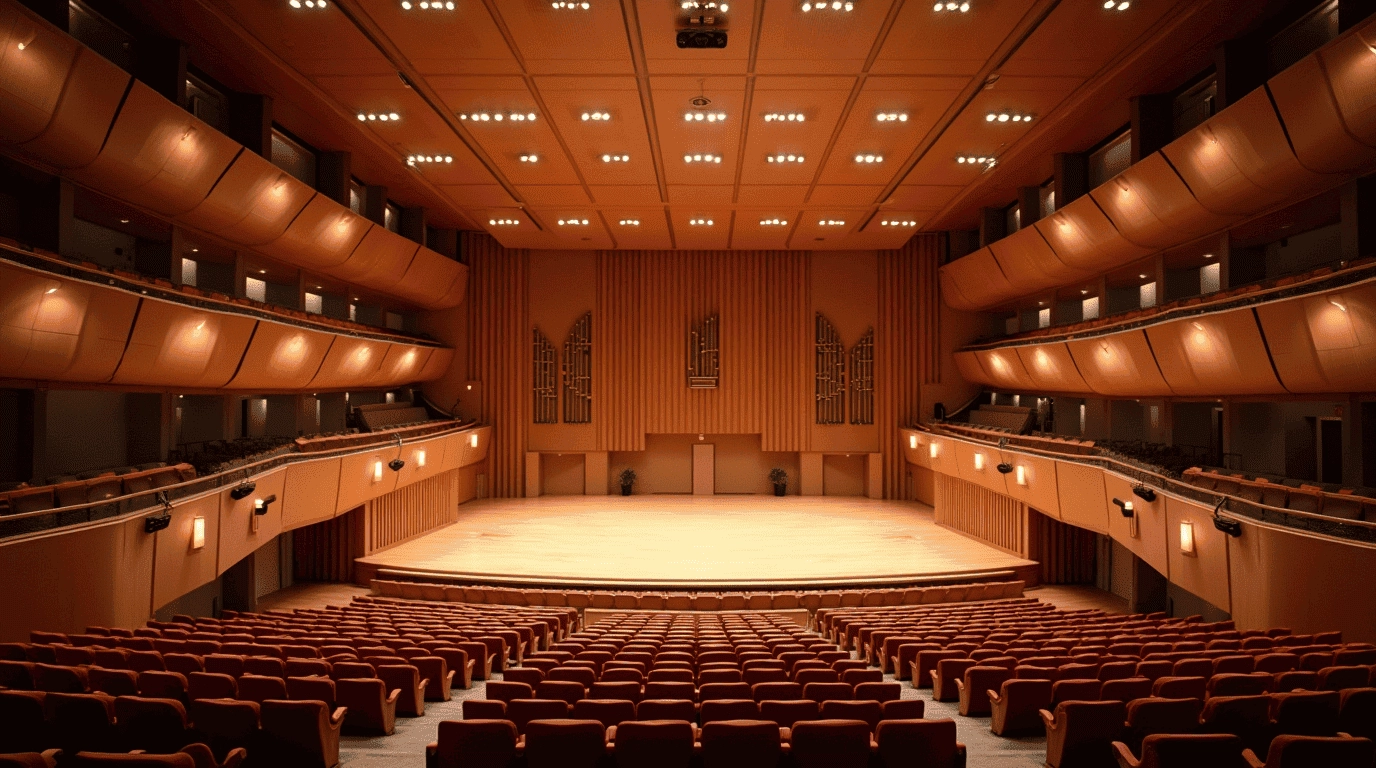 Дизайн проект концертный зал в стиле минимализм