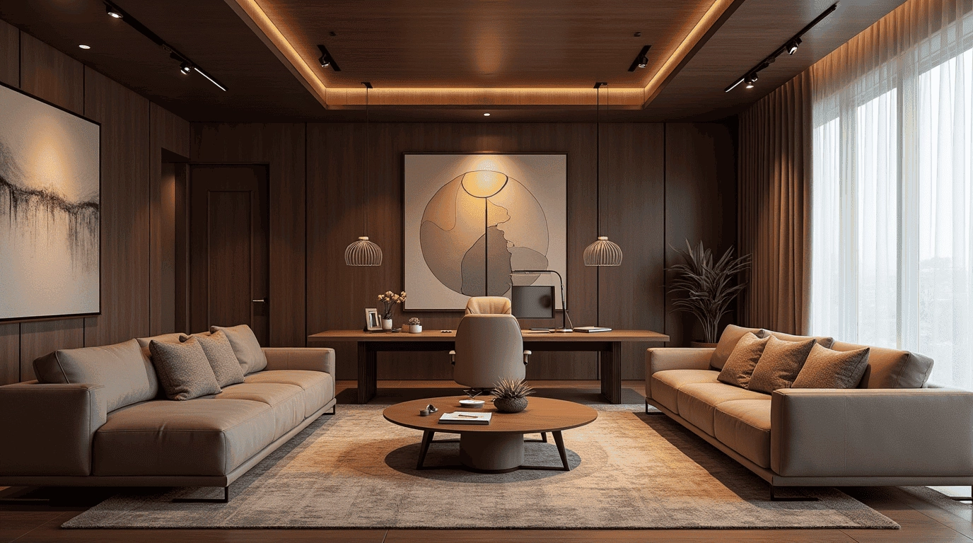 Дизайн проект кабинет руководителя в стиле минимализм