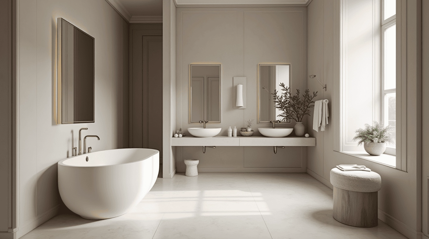 Дизайн проект мастер ванной в стиле минимализм