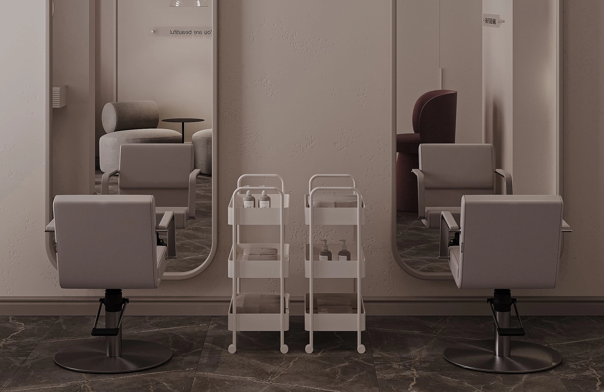 Дизайн проект экспресс-парикмахерская в стиле неоклассика