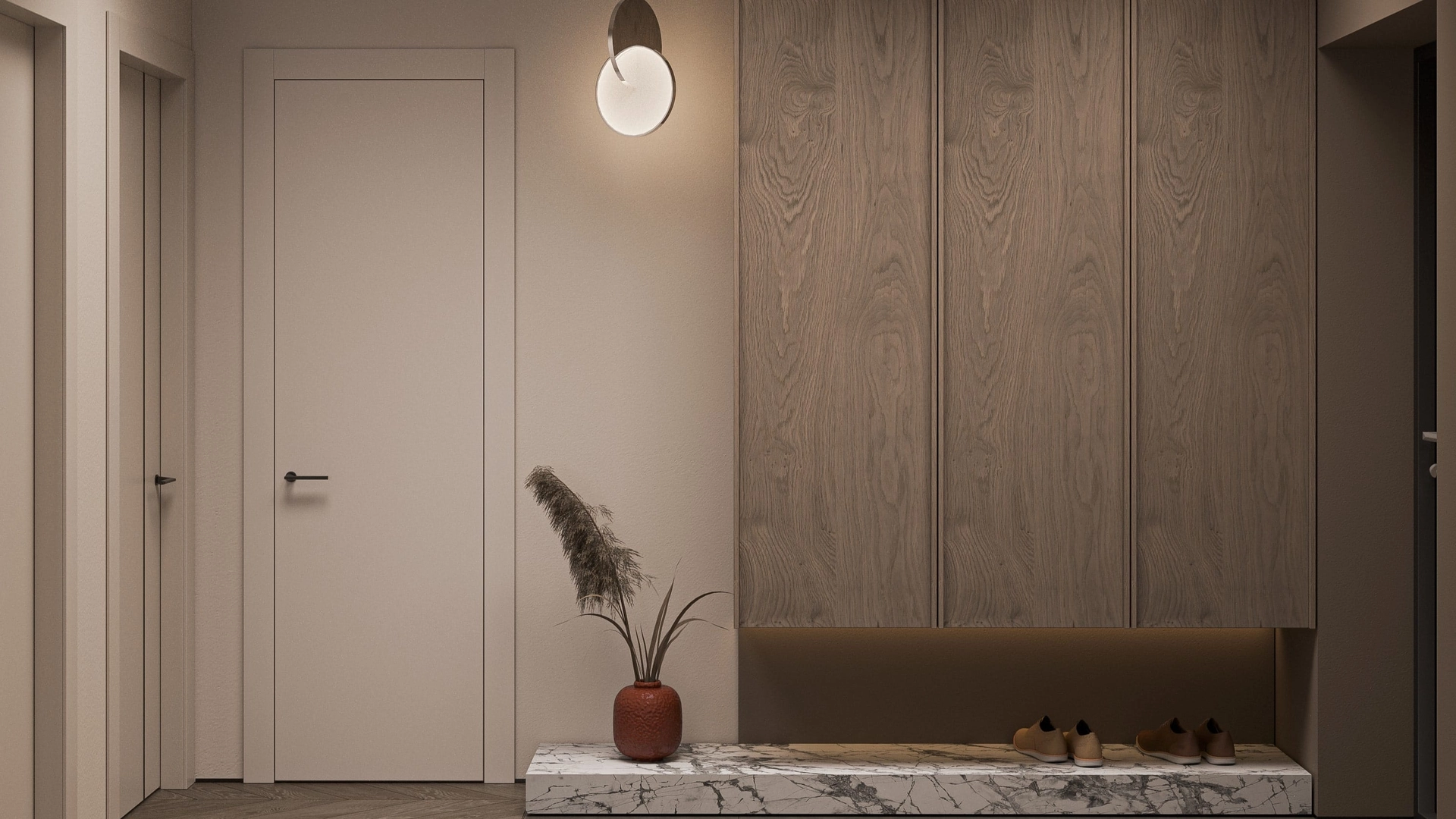 Дизайн проект холла в стиле неоклассика