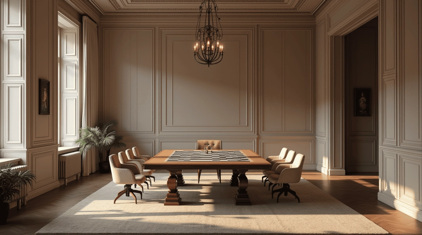 Дизайн проект клуб настольных игр в стиле неоклассика