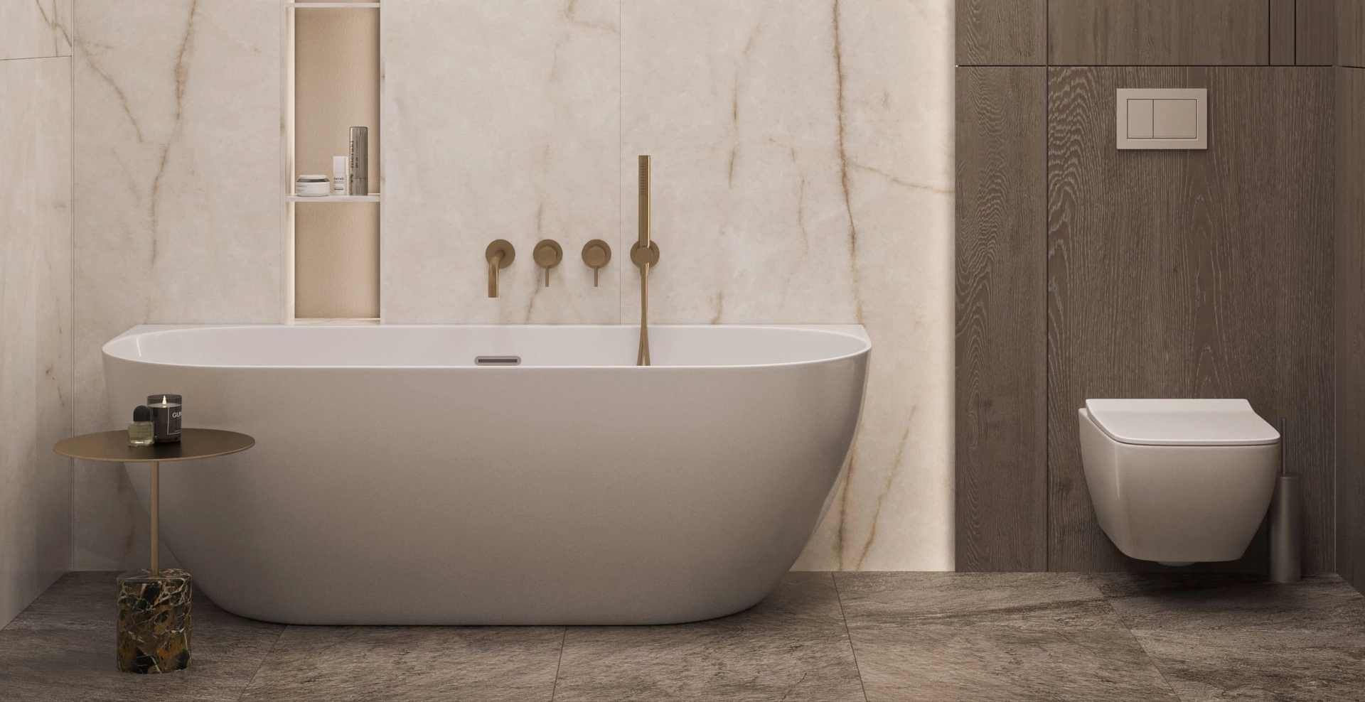 Дизайн проект санузла в стиле неоклассика