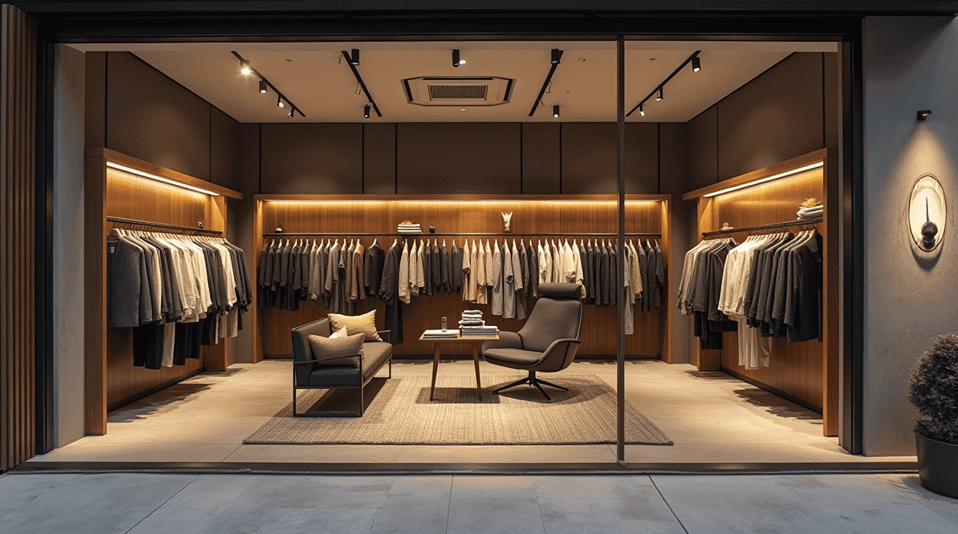 Дизайн проект магазин одежды в стиле минимализм