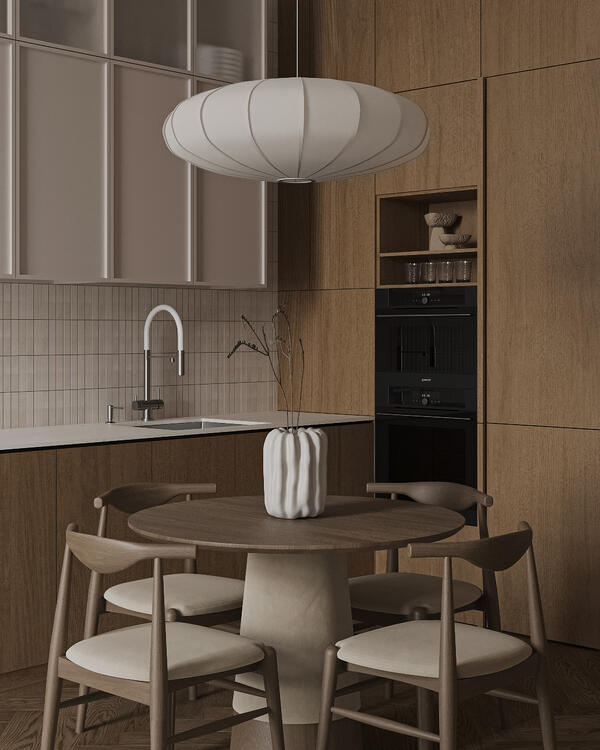 Главное пространство квартиры — кухня-гостиная.