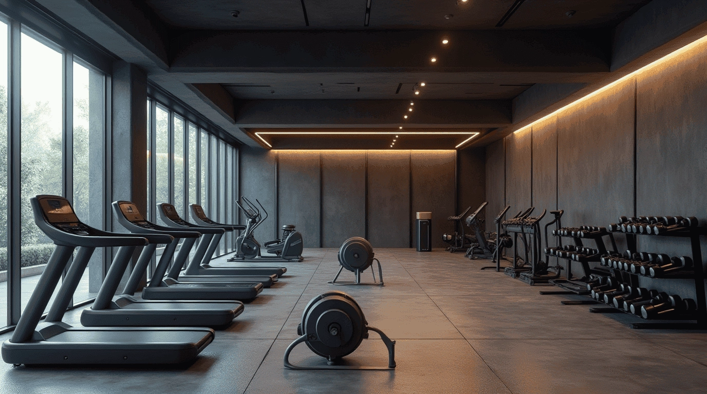 Дизайн проект тренажерный зал в стиле неоклассика