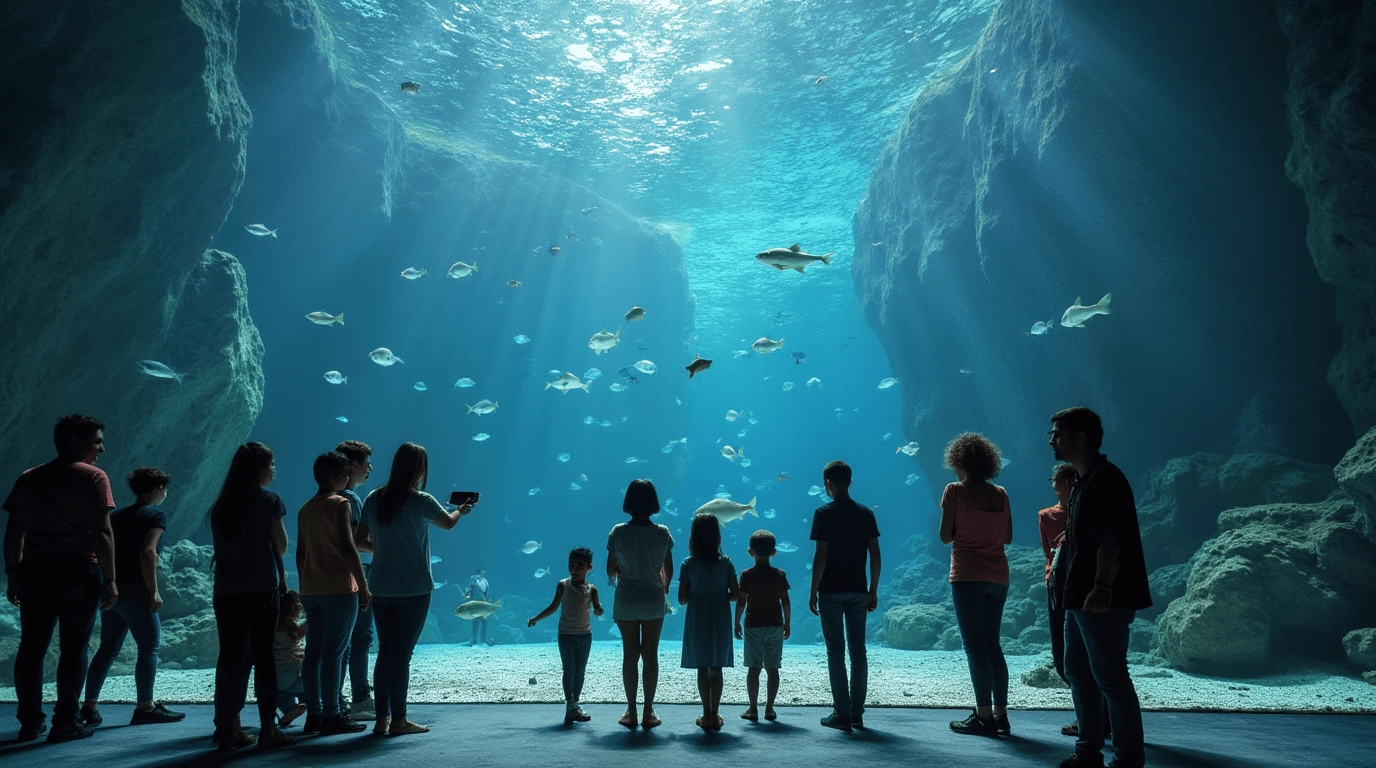 Дизайн проект океанариум в стиле неоклассика