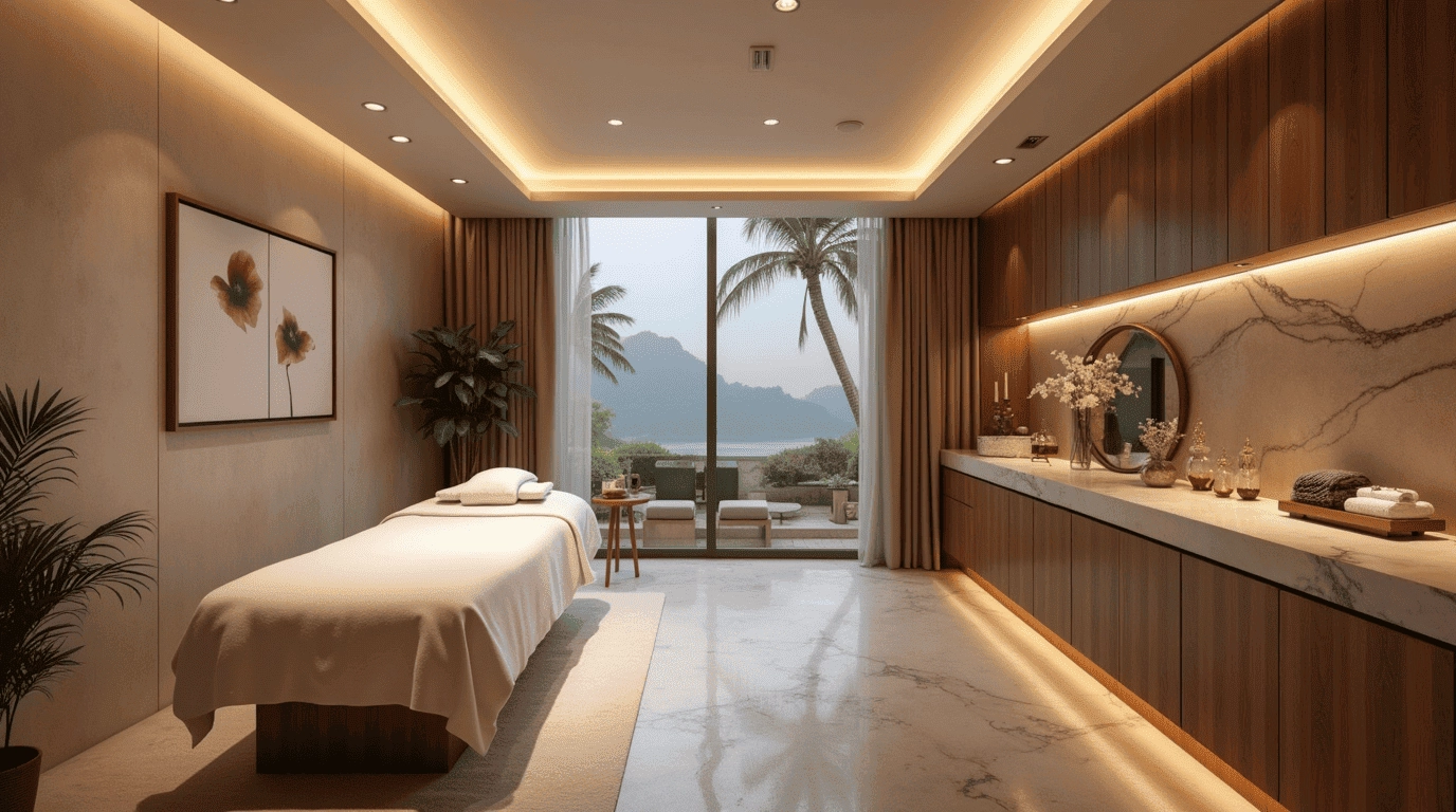 Дизайн проект cпа-салон в стиле минимализм