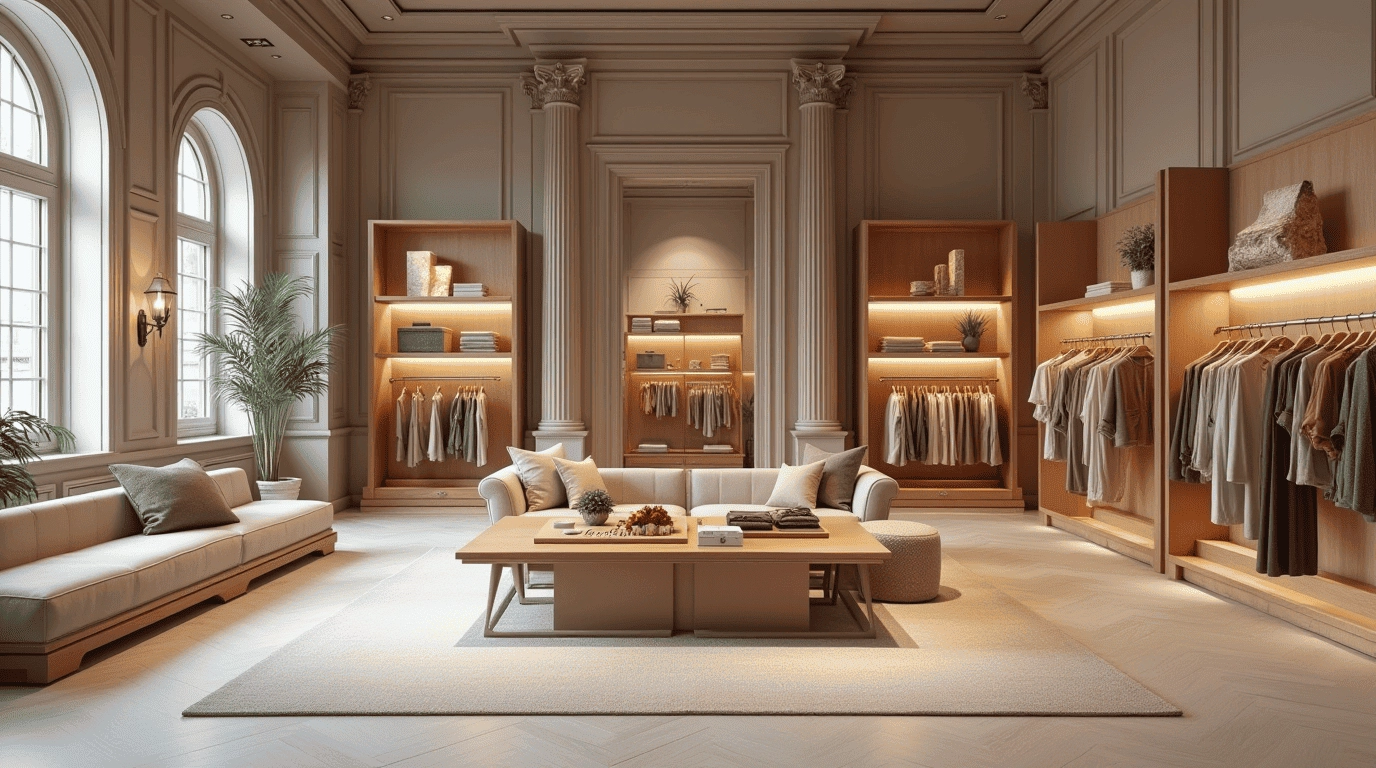 Дизайн проект магазин одежды в стиле неоклассика