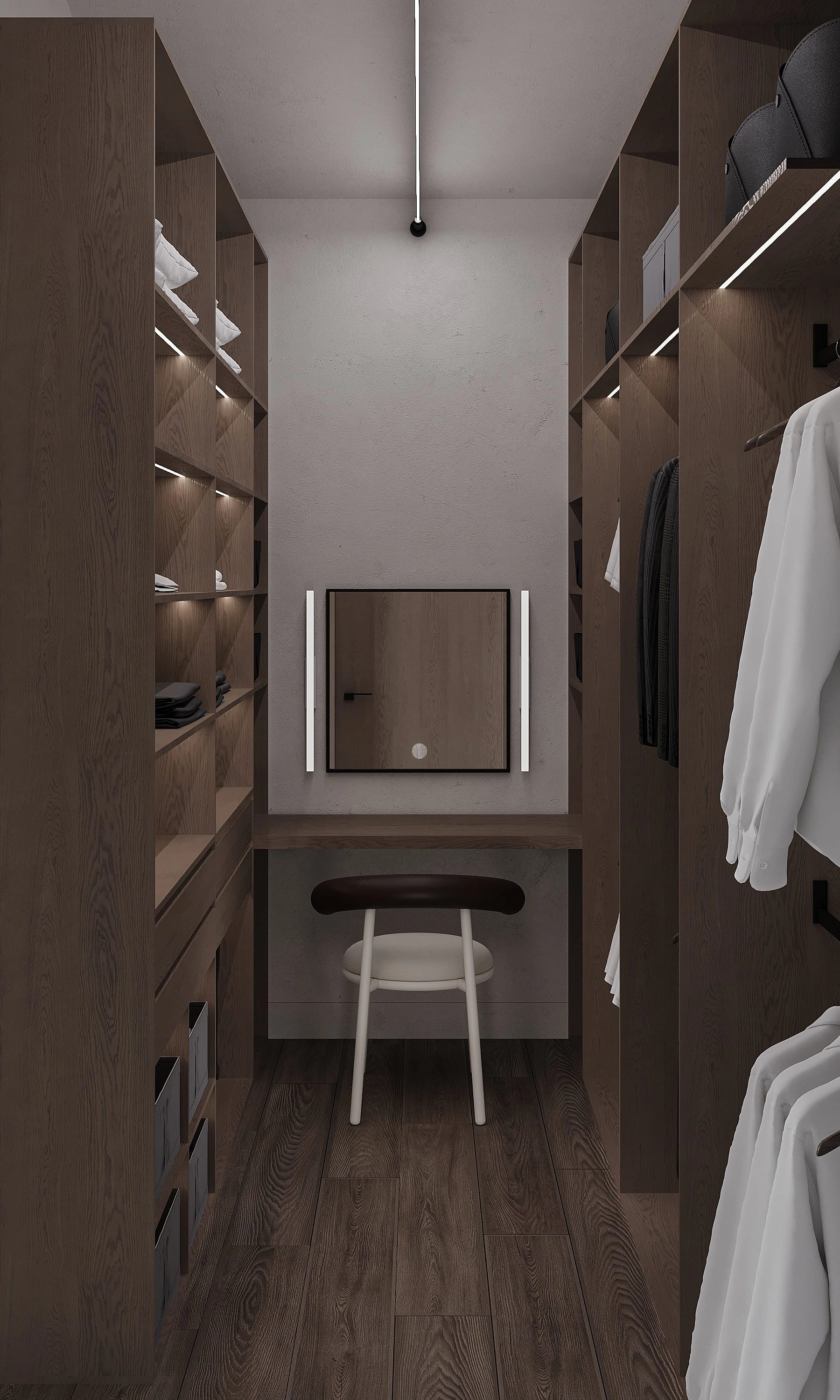 Дизайн проект гардеробной в стиле минимализм
