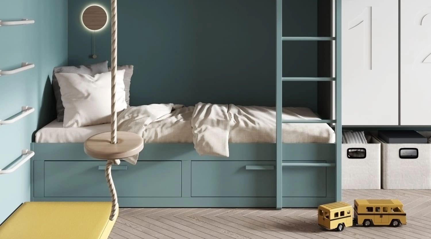 Дизайн проект детской спальни для мальчика в стиле неоклассика