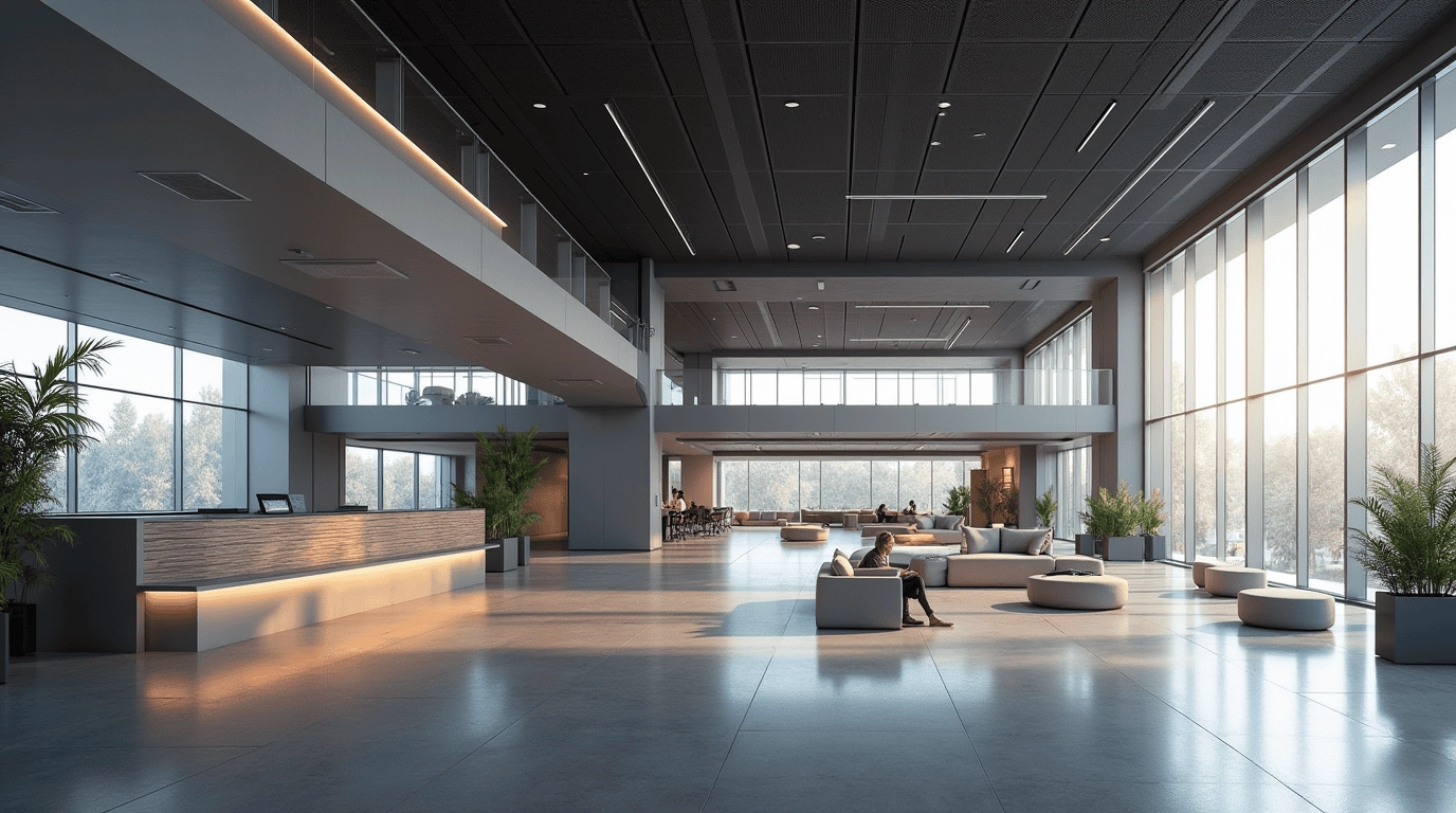 Дизайн проект научно-развлекательный центр в стиле минимализм