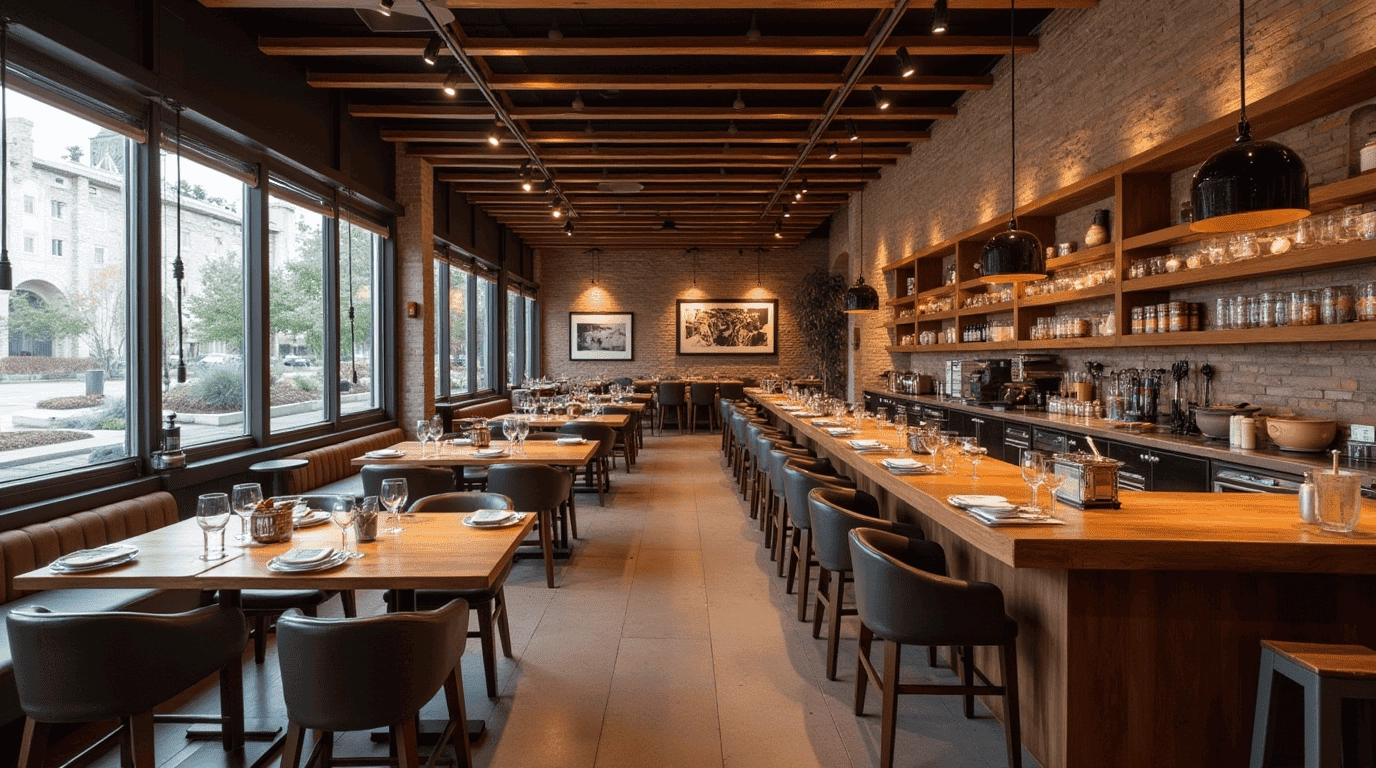 Дизайн проект ресторанный комплекс в стиле минимализм