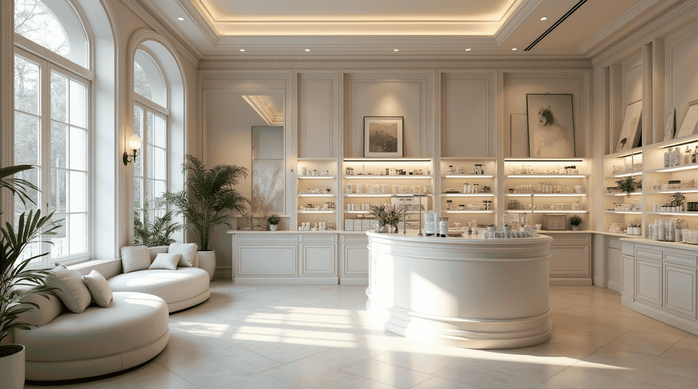 Дизайн проект аптека в стиле неоклассика