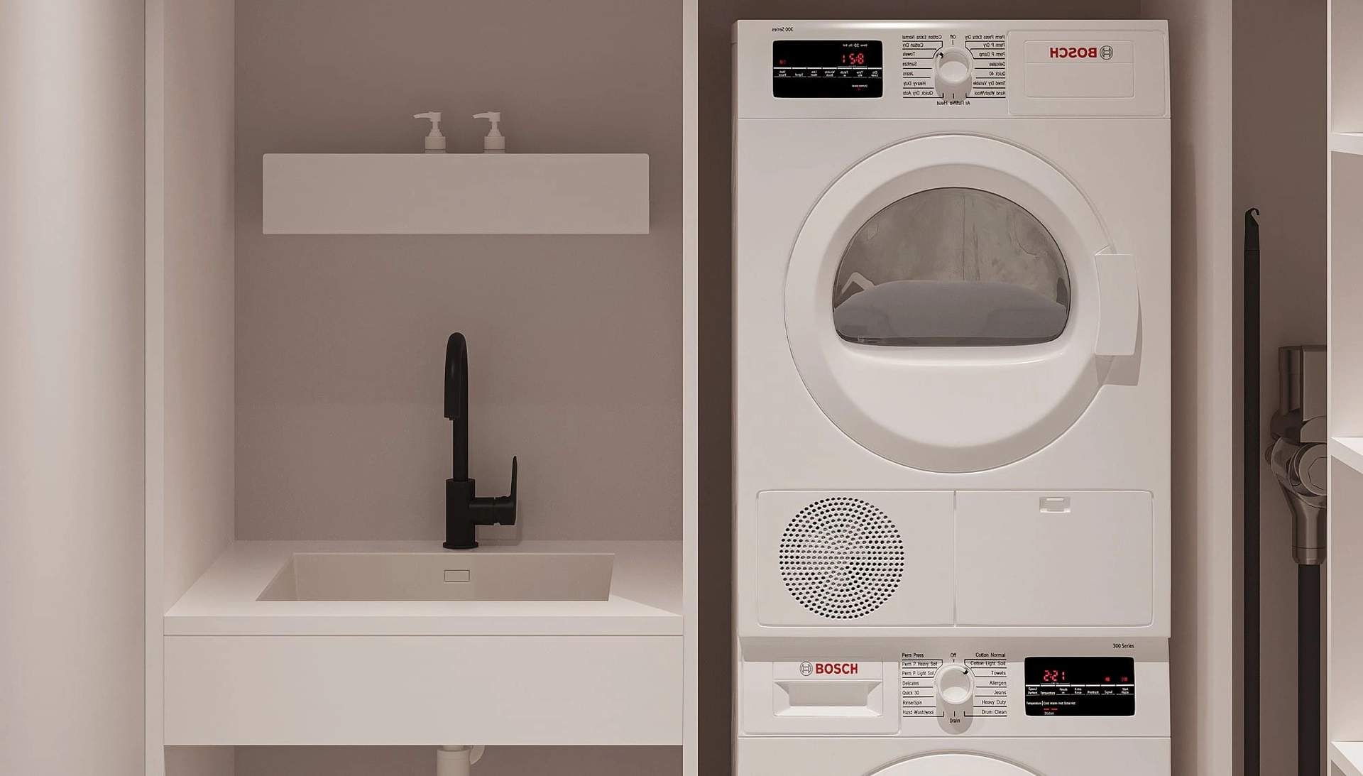 Дизайн проект постирочной в стиле неоклассика