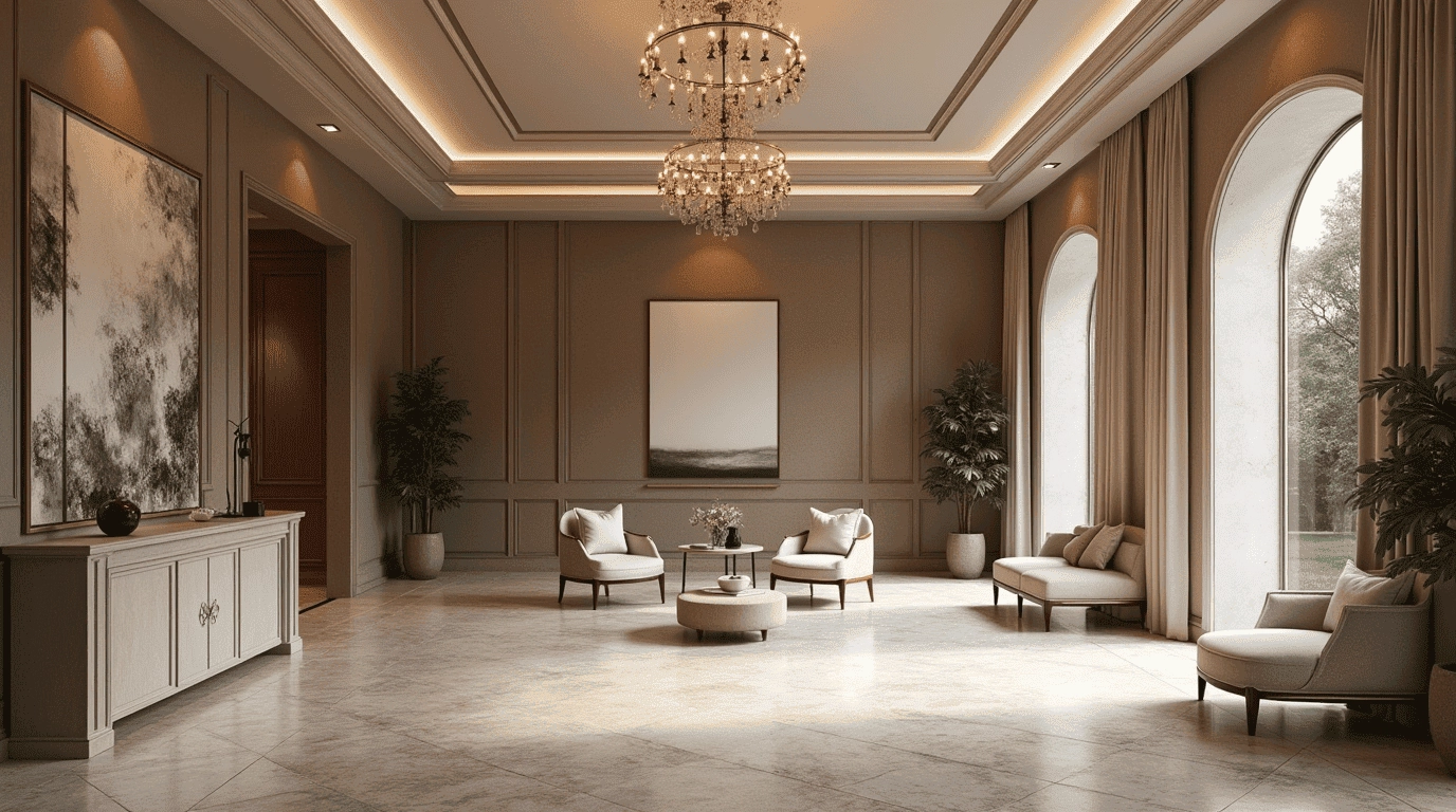 Дизайн проект приемная в стиле неоклассика