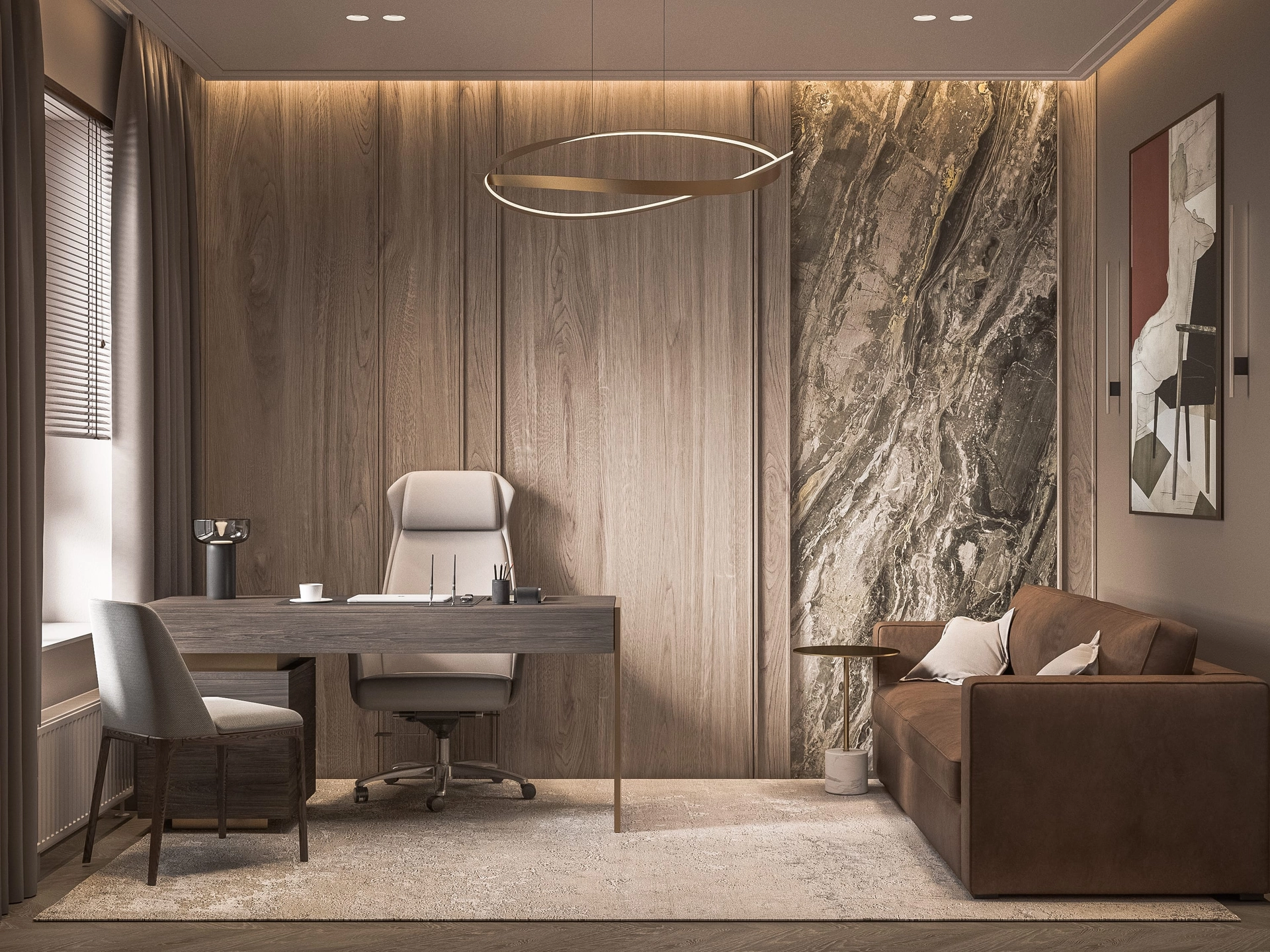 Дизайн проект кабинет руководителя в стиле неоклассика