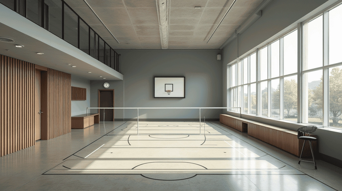 Дизайн проект cпортивная школа в стиле неоклассика