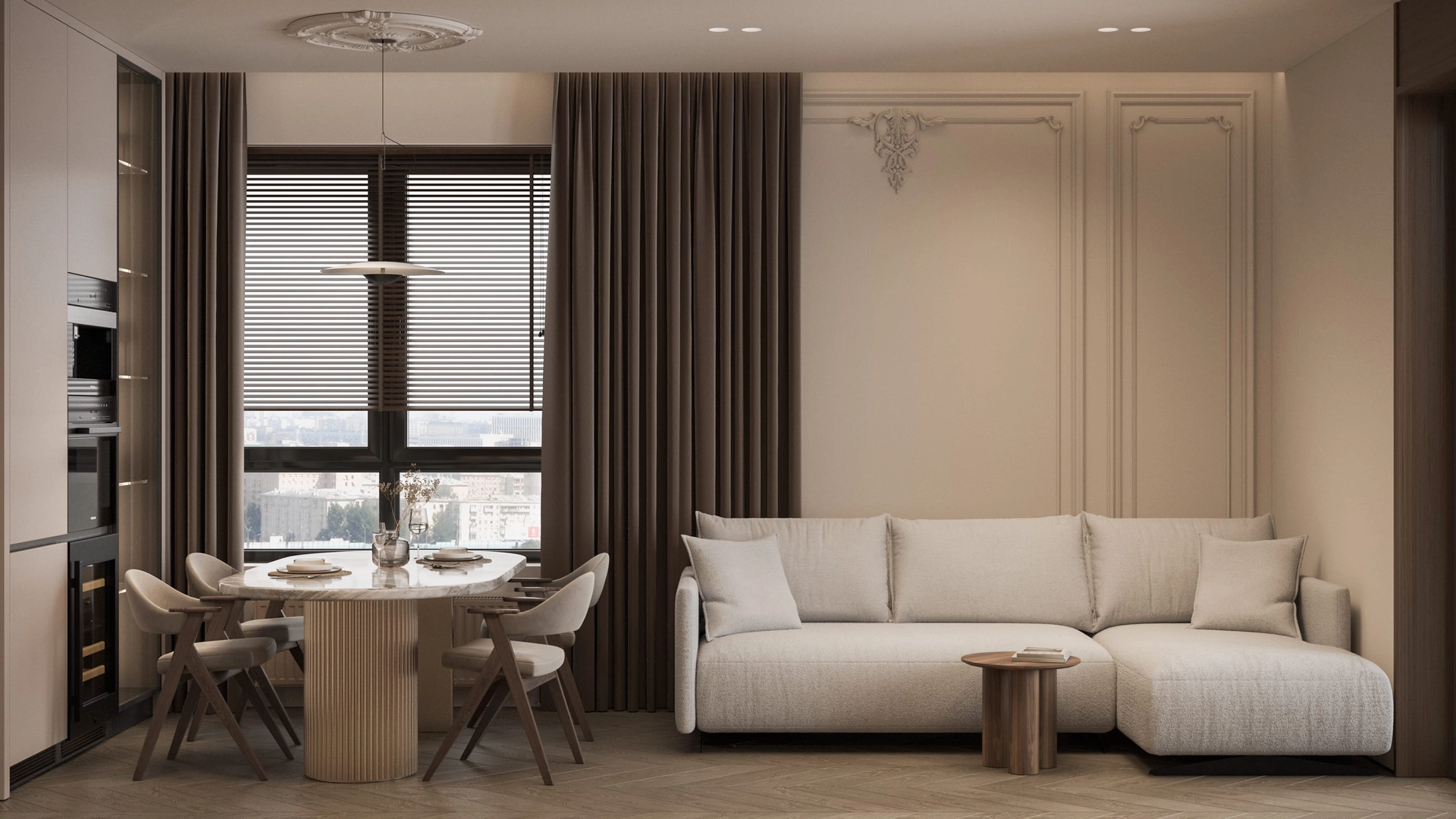 Дизайн проект квартиры в стиле неоклассика