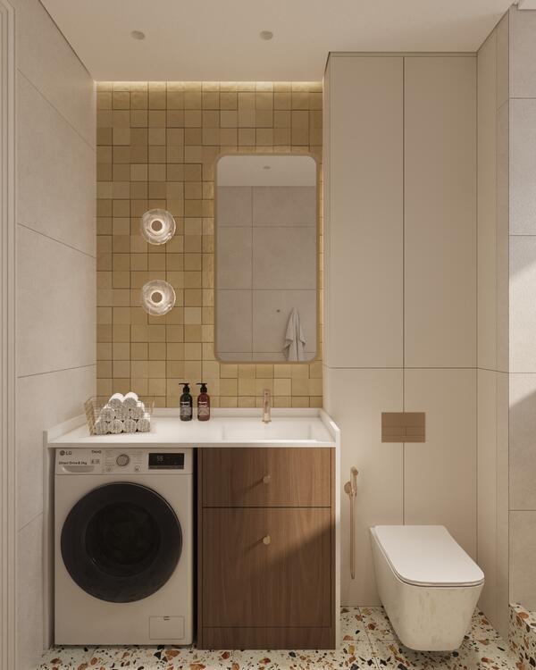 Практичный и спокойный интерьер