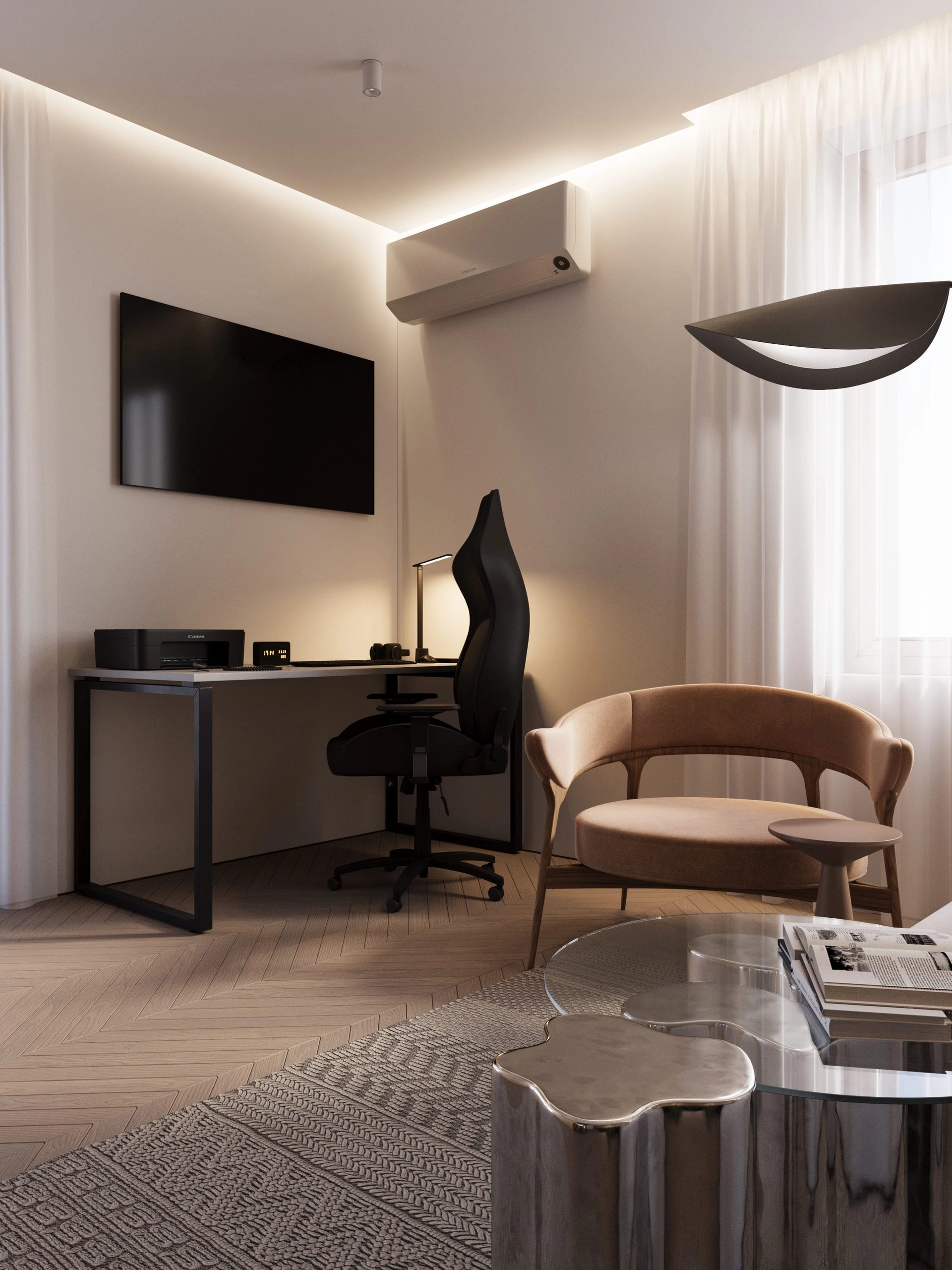 Дизайн проект кабинета в стиле минимализм