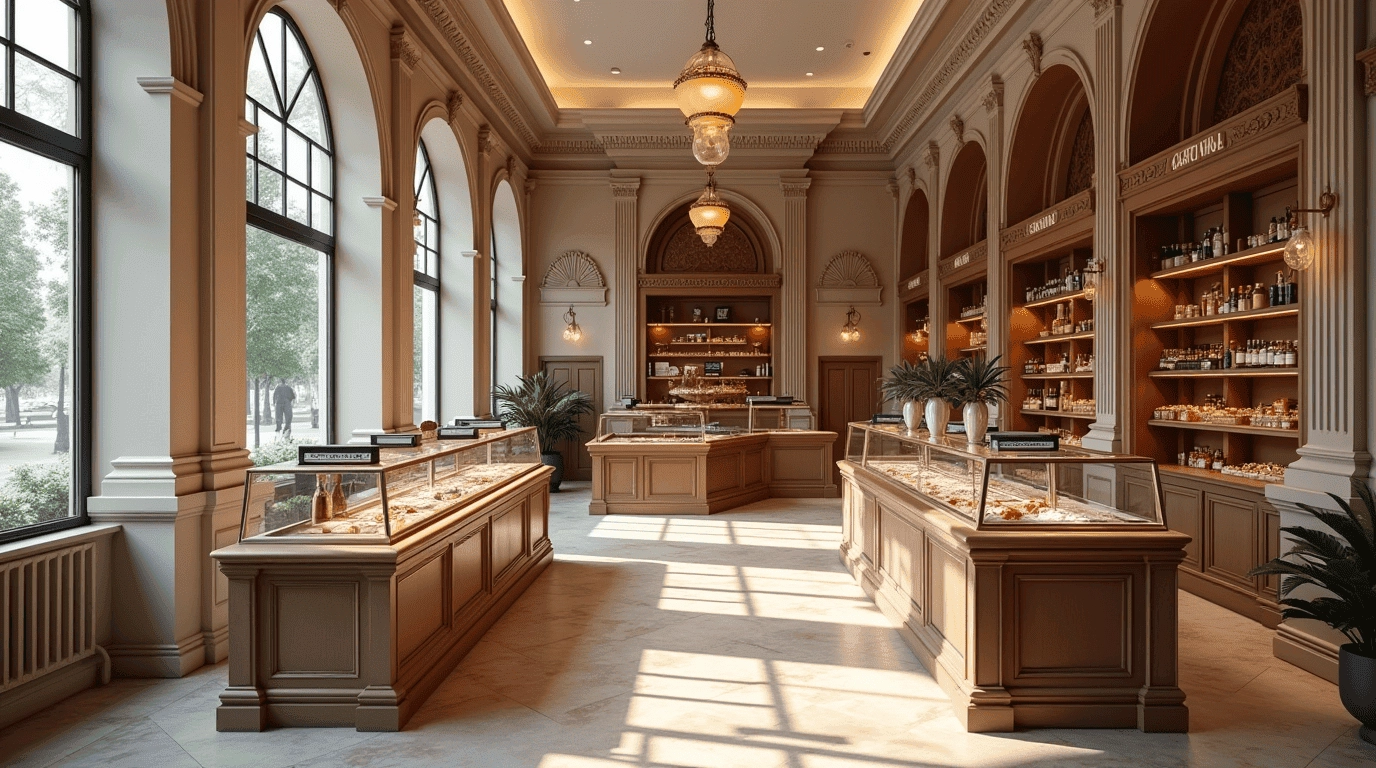 Дизайн проект мини-маркет в стиле неоклассика