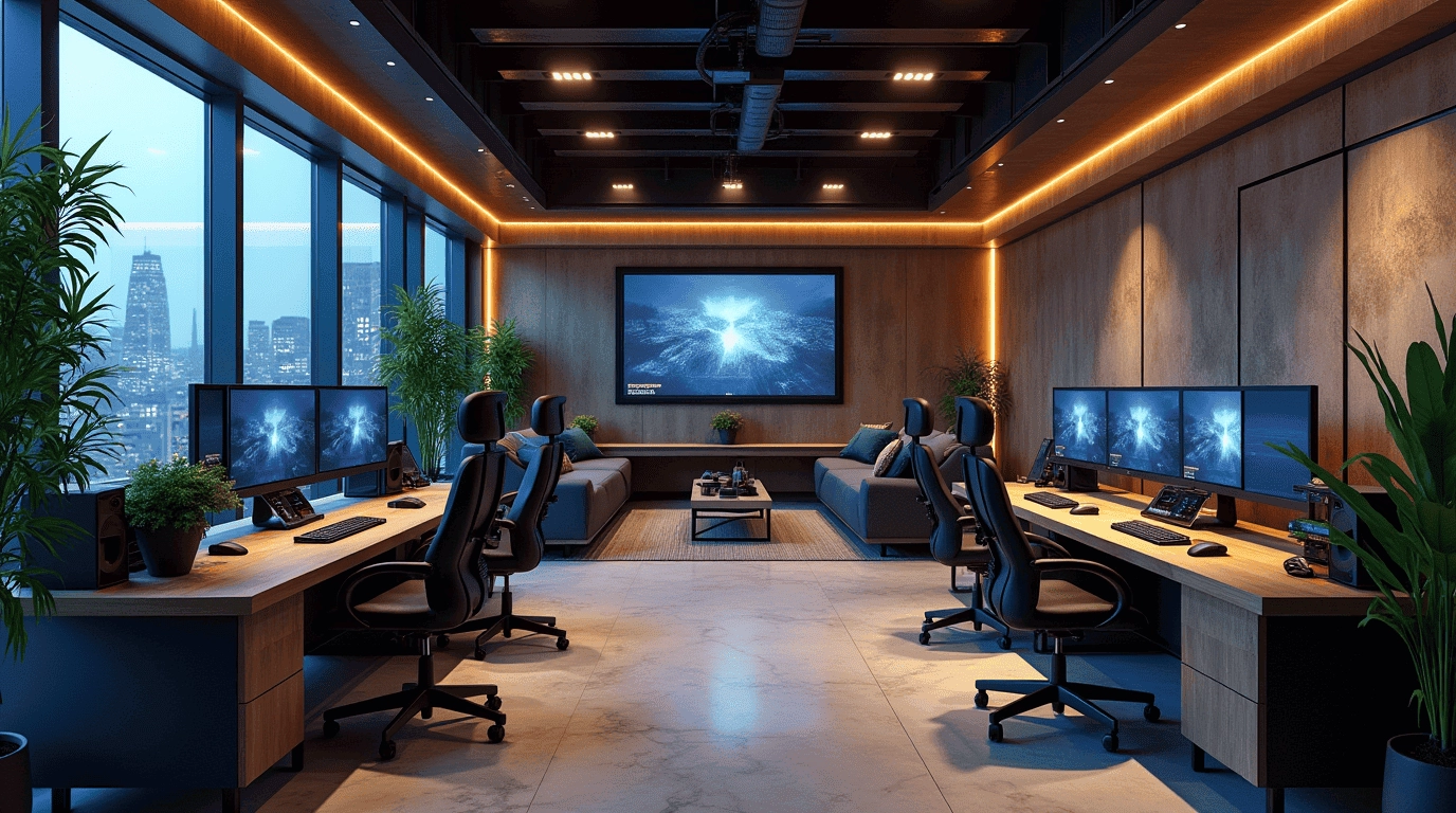 Дизайн проект компьютерный клуб в стиле минимализм