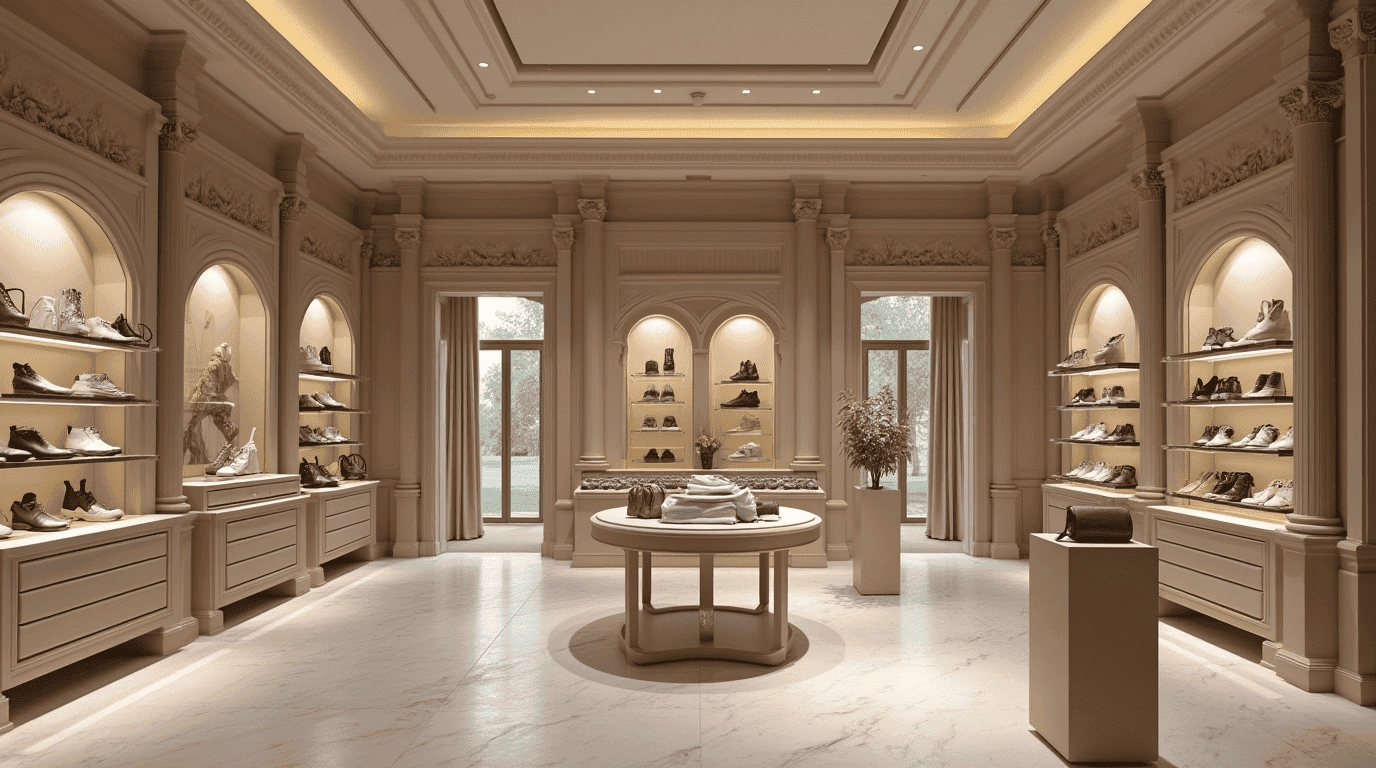 Дизайн проект магазин обуви в стиле неоклассика