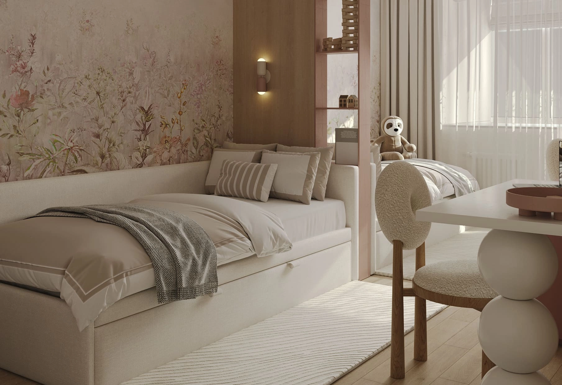 Дизайн проект детской спальни для двух детей