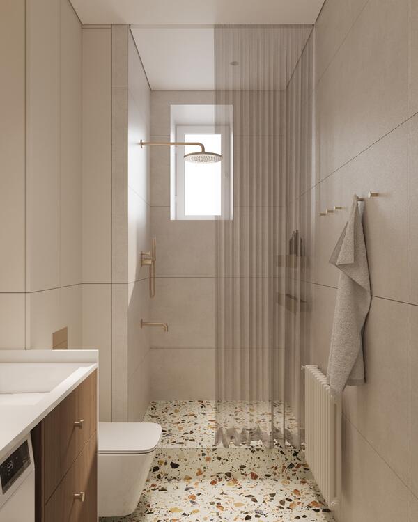 Практичный и спокойный интерьер