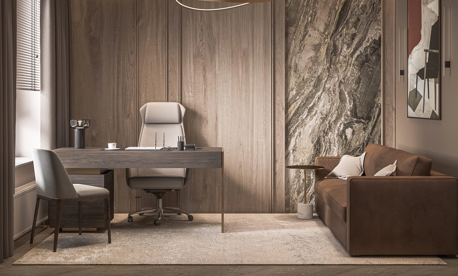 Дизайн проект кабинета в стиле неоклассика