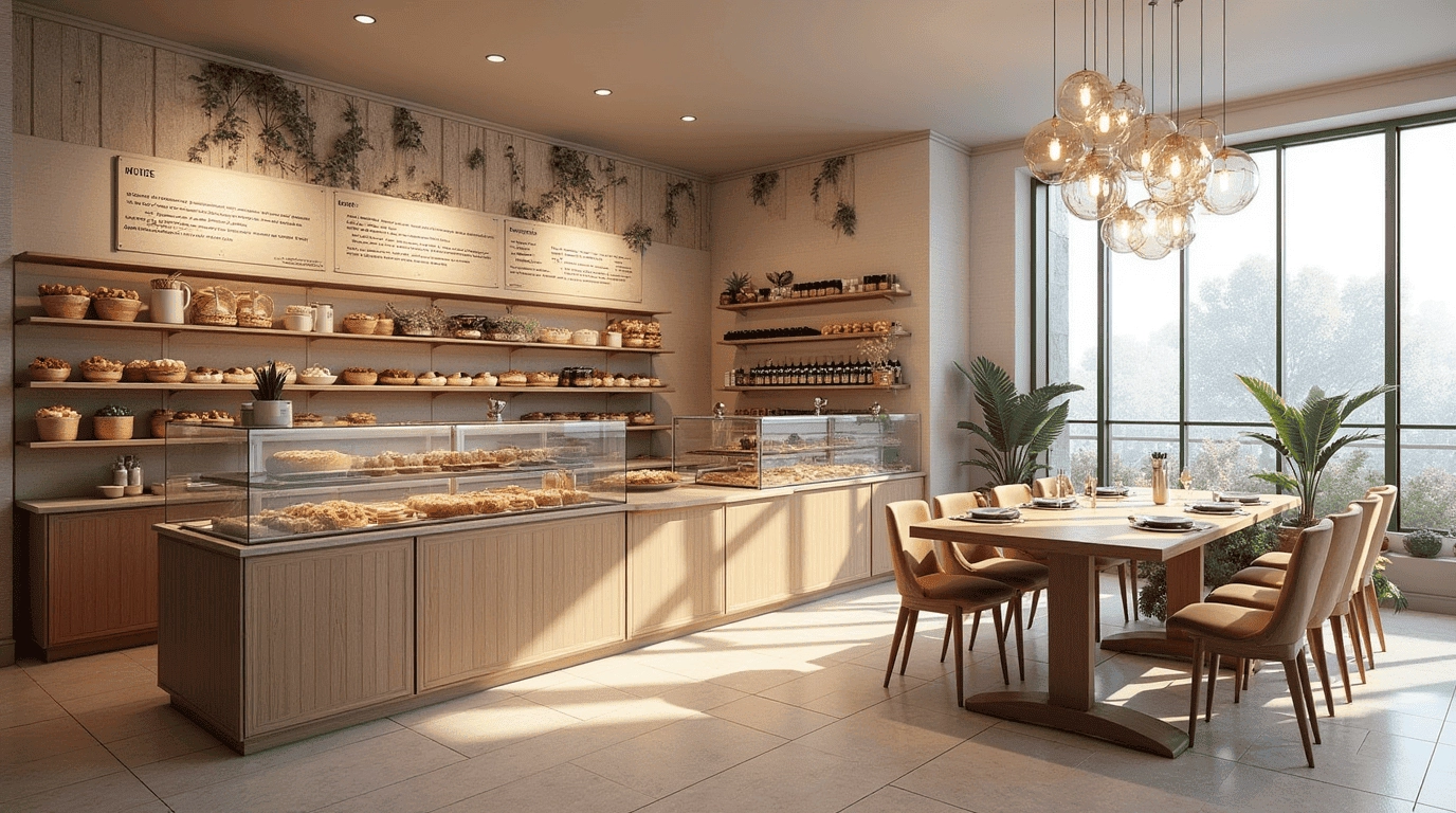 Дизайн проект кафе-кондитерские в стиле неоклассика