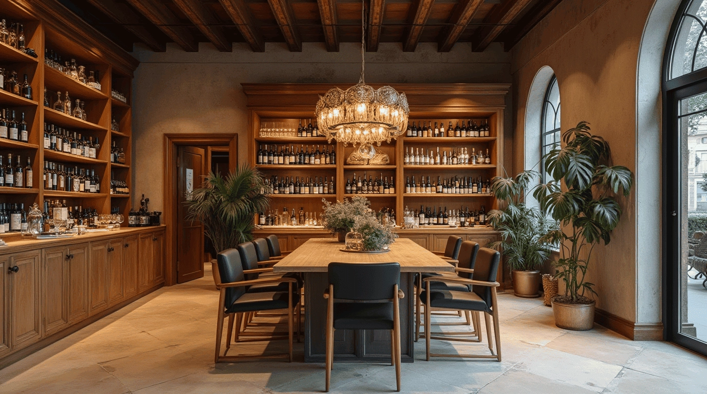 Дизайн проект винотека в стиле неоклассика