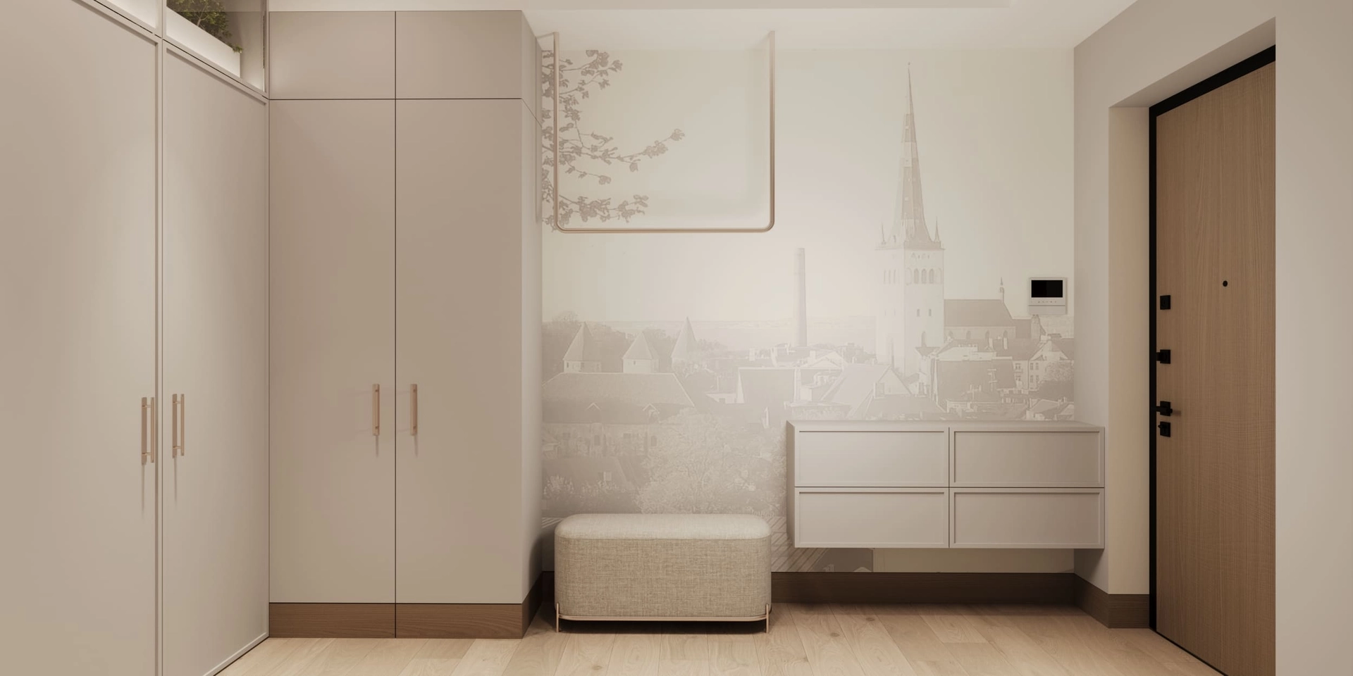 Дизайн проект коридора в стиле минимализм