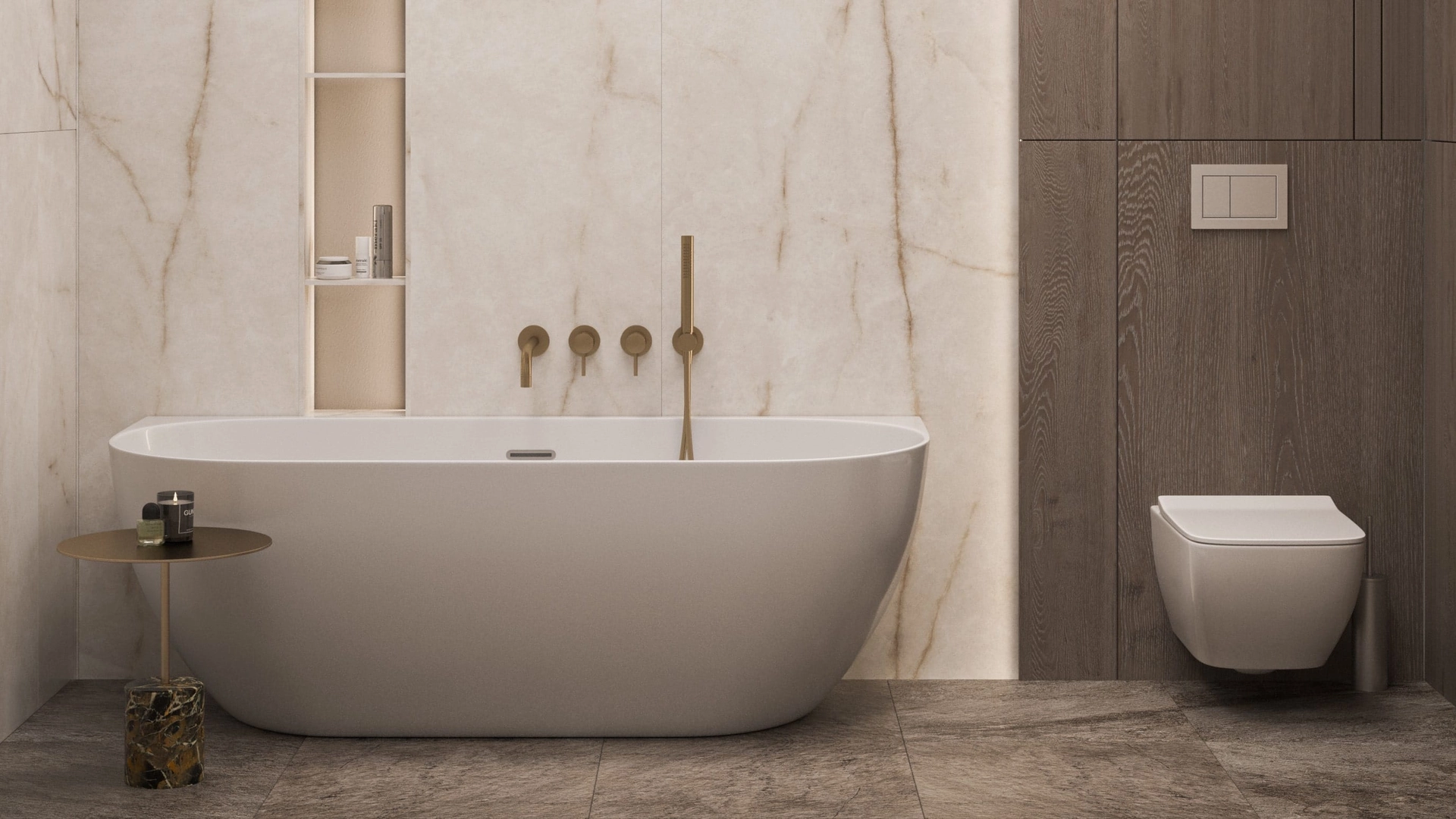 Дизайн проект гостевой ванной в стиле неоклассика