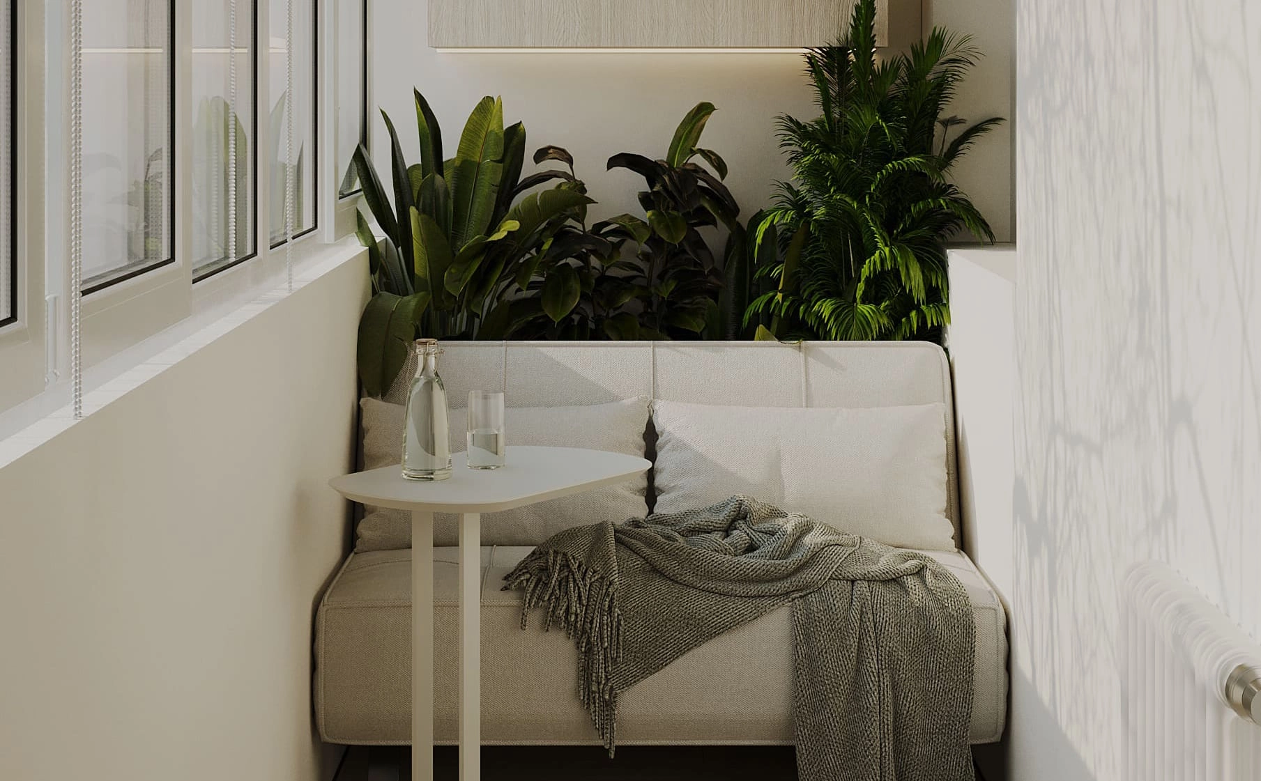 Дизайн проект лоджии в стиле минимализм