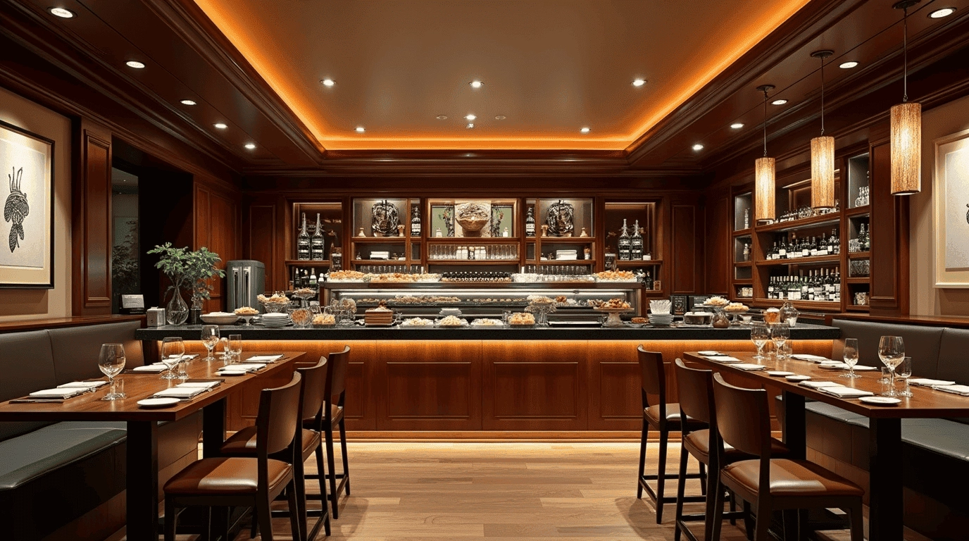 Дизайн проект суши-бара в стиле неоклассика