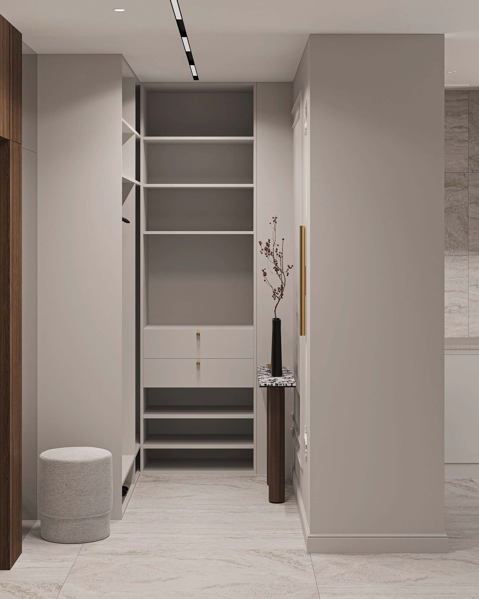 Дизайн проект гардеробной в стиле неоклассика