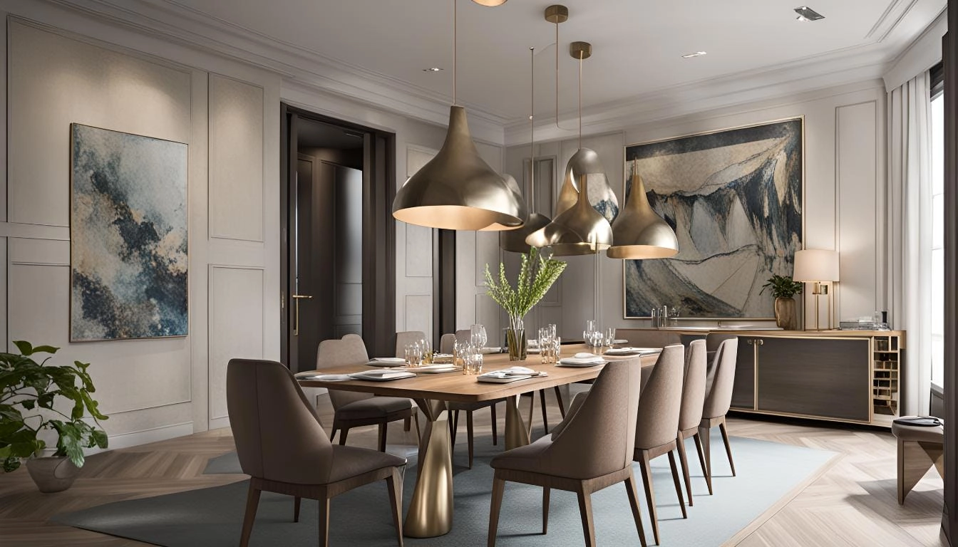 Дизайн проект столовая в стиле неоклассика
