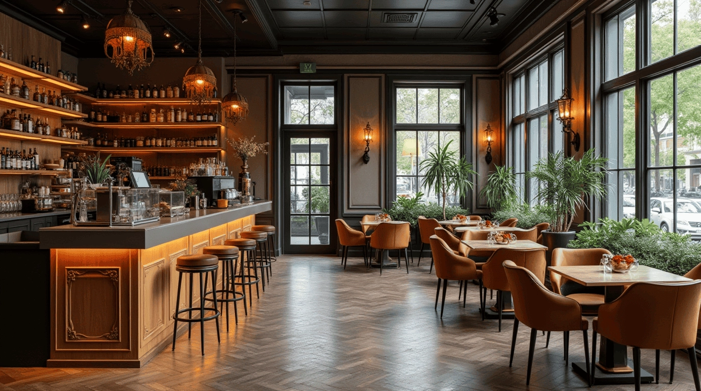 Дизайн проект кафетерий в стиле неоклассика